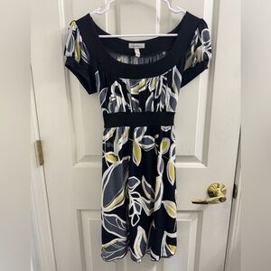 Speechless black and White Puff Sleeve Midi Sundress
